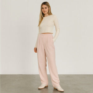 Vtg Campagnie Express Pleated Dress Pants Slacks Size S  28" Light Pink Baggy